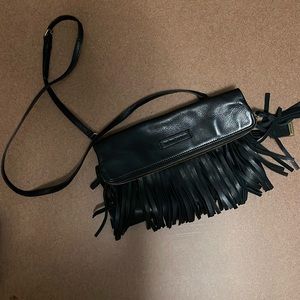 Frye Heidi Black Leather Fringe Crossbody/Fringe Bag